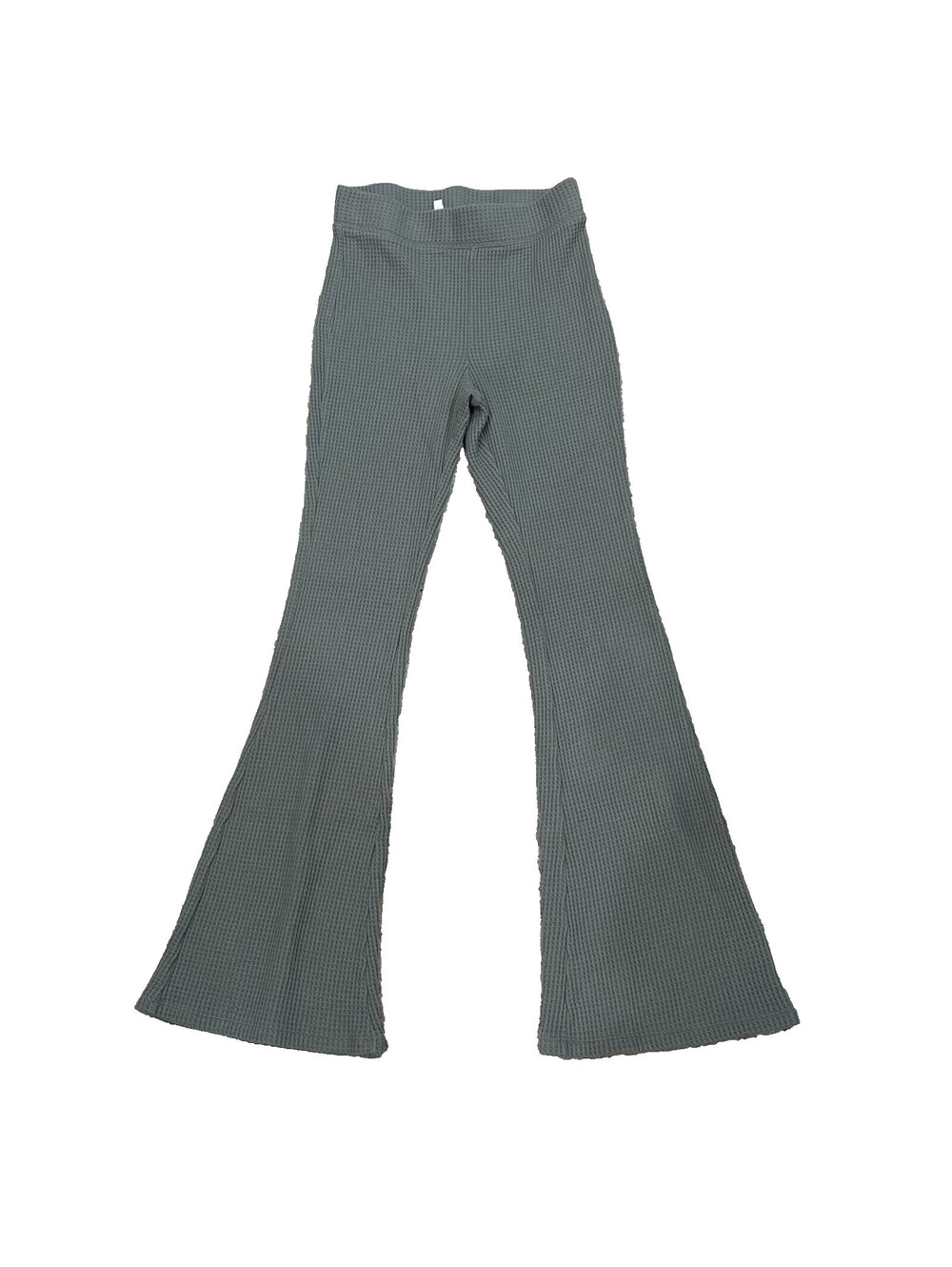 Aerie Waffle Knit Size Small Flare Pants Y2K Thermal Lounge High Rise Cozy High